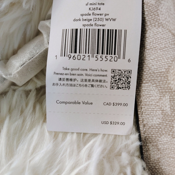 🤩Kate Spade Dark Beige and Cream Signature Spade Flower Mini Tote NWT🤩 - Picture 7 of 17